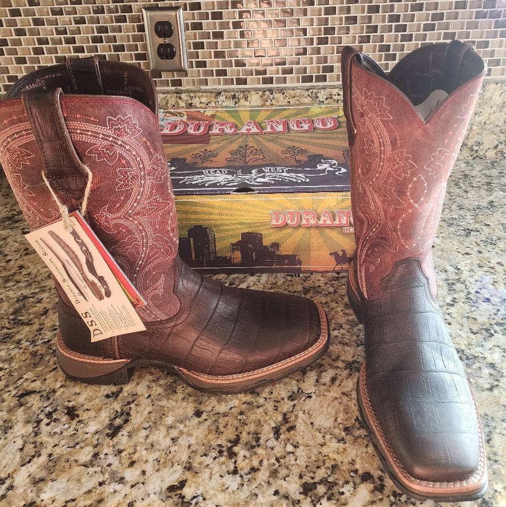 New In Box Nwt Women Durango Leather Western Boots 8.5 Lady Rebel